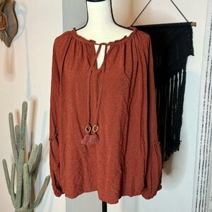 Knox Rose Plus Size Tassel Blouse